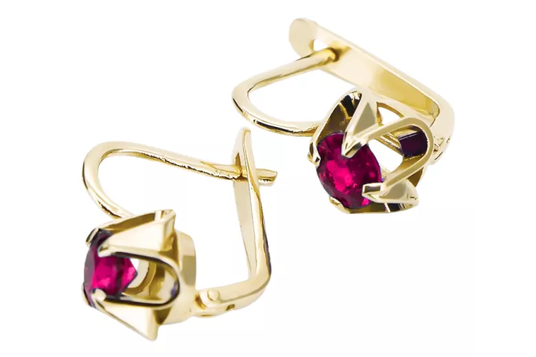 Vintage Cercei Rubin Aur galben 14K vec018y